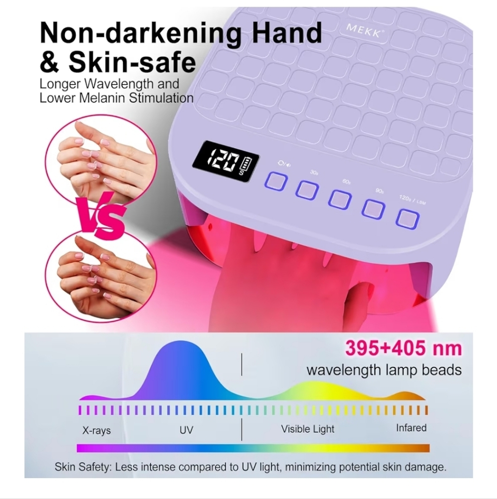 MEKK Cordless UV LED Nail Lamp Purple - Picture 4 of 9